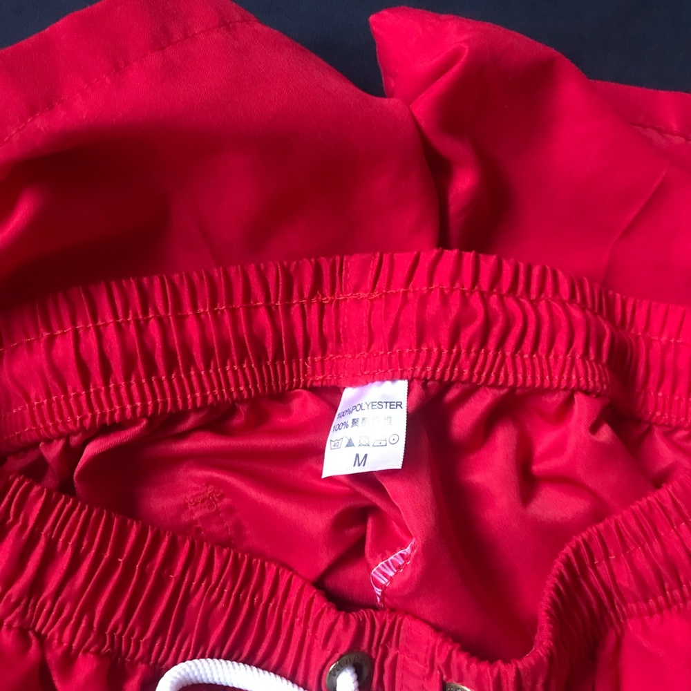 *Men’s Red Quick Dry Short Swim Trunks (Small) - Picture 4 of 5